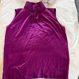 Petite Sophisticate Sleeveless Tie-Neck Camisole - Magenta